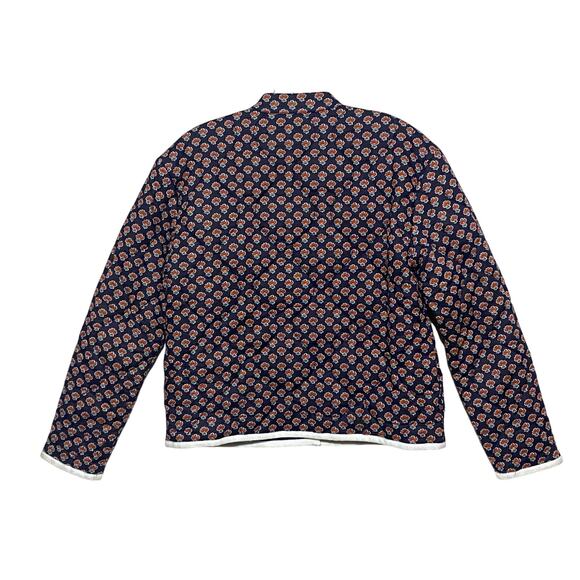 Chelsea & Violet Foulard Stamp Quilted Snap Front Jacket Cottagecore Womens XS - Picture 5 of 7